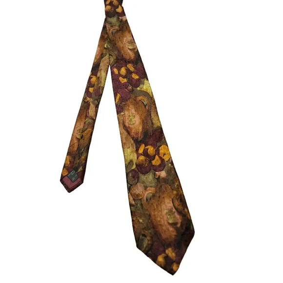 Ermenegildo Zenga Other - Vintage Ermenegildo Zenga Tie Dark Red Abstract Circles Made in Itlay 100% Silk